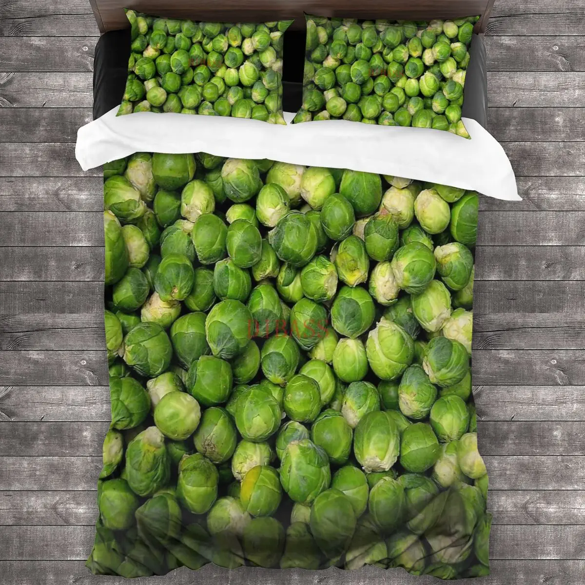 

YUK! Brussels Sprouts - Yes Brussel Cabbage Dress Soft Microfiber Comforter Set with 2 Pillowcase, Quilt Cover With Zipper