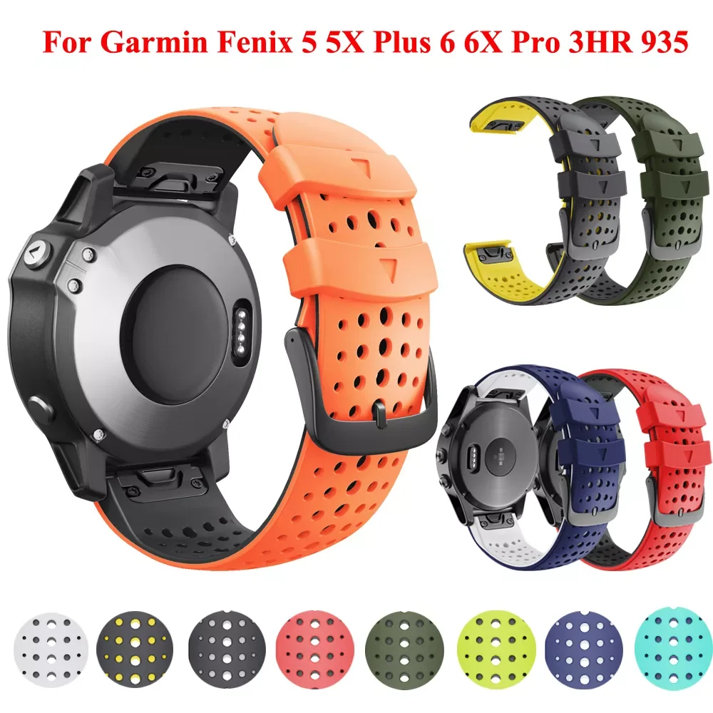

22 26mm Smart Silicone Replacement Strap for Garmin Fenix 6 6X Pro 5 5X Plus 3 3 HR Forerunner 935 945 Wristband Band Correa