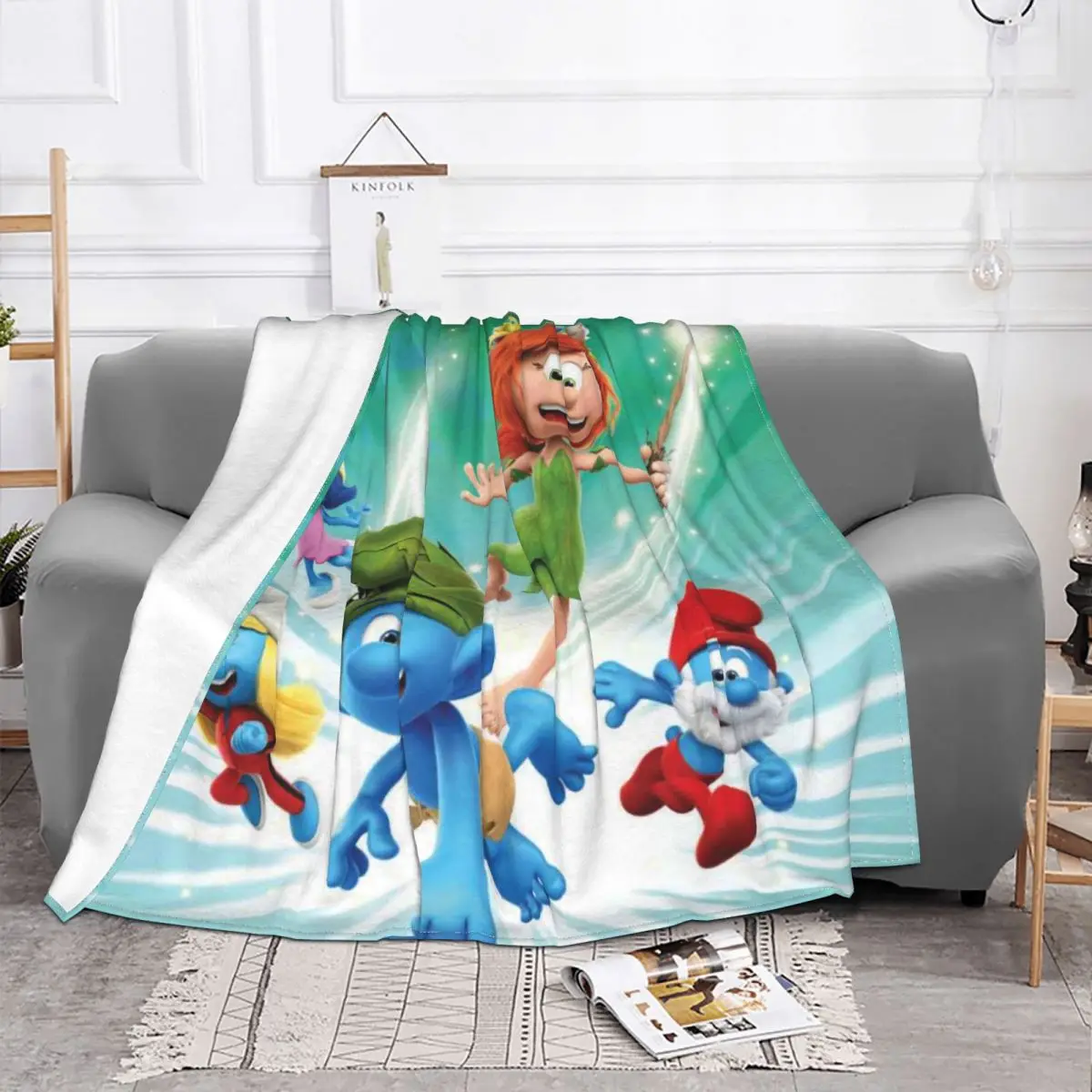 Одеяло для семьи голубого человека Nimble Spirit плюшевое всесезонное супер теплое