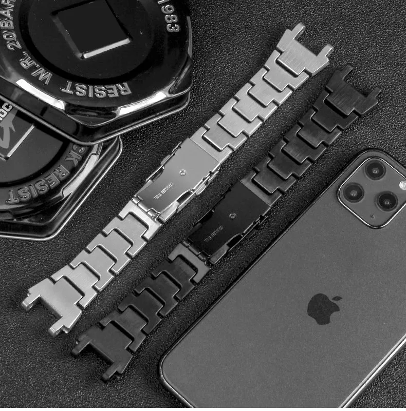 Strap accessories for CASIO G-Shock watch metal stainless steel strap MTG-B1000 / G1000 resin adhesive strap