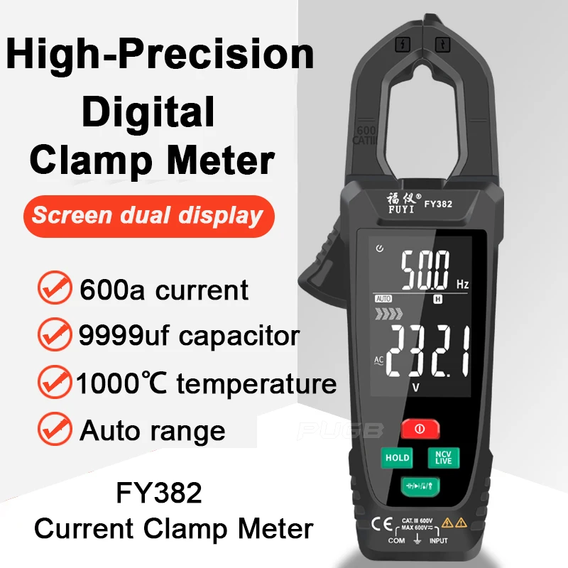 

Digital Clamp Meter Large Screen AC Capacitor Fault Gear Automatic Correction Multimeter 9999 Counts AC Voltage Current Capacita