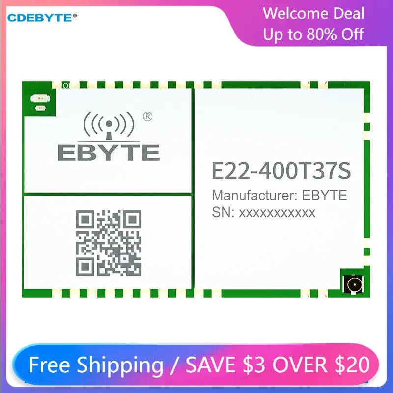 Беспроводной модуль LoRa SX1268 433 МГц, CDEBYTE E22-400T37S 5 Вт, реле с отверстиями для печати IPEX/Stamp, сетевое реле RSSI LBT на большое расстояние 25 км, UART