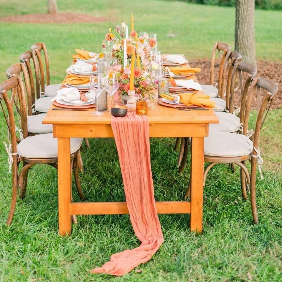 Ретро хлопчатобумажная марлевая ткань Скатерть текстурные столовые салфетки