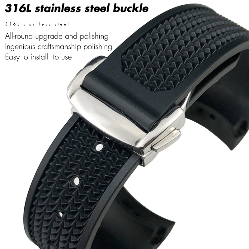 20mm 21mm 19mm 22mm Natural Soft Rubber Silicone Watchband for Omega Moonswatch Speedmaster Seamaster 300 Watch Strap Men