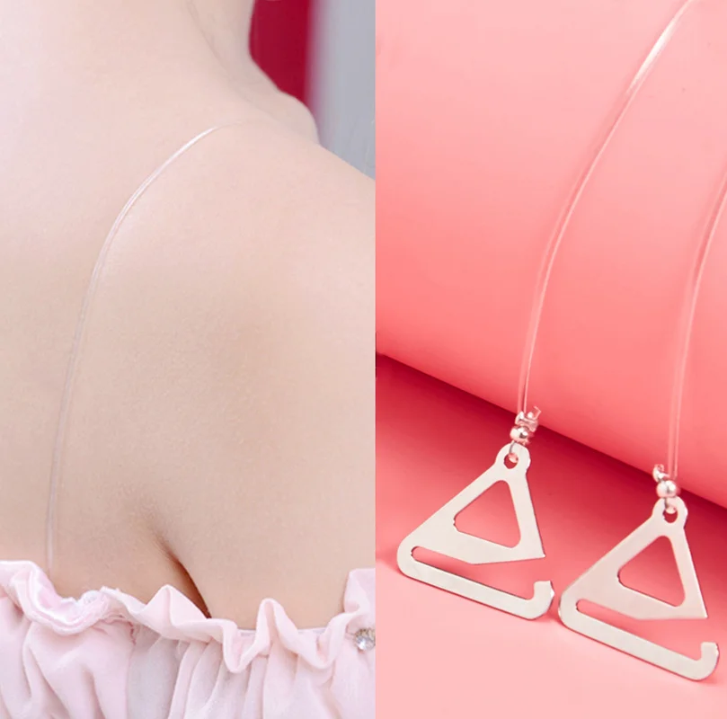 

Ultra Thin Non Slip Invisible Bra Shoulder Strap Transparent Traceless Bra Accessories Straps Outside Wear Clothes Neck Summer