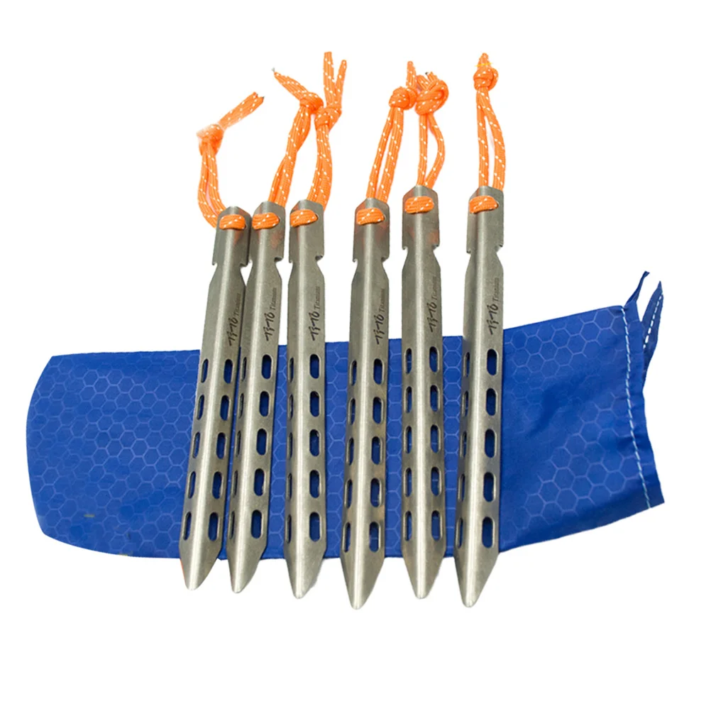 

6Pcs Tent Stakes Pegs V Shape Outdoor Camping Tent Stakes Ground Pegs Canopy Stakes Beach Tent Stakes Nail with Bag for Hiking