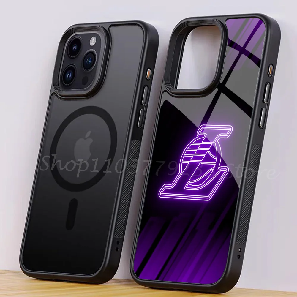 L-Lakers чехол для телефона Сильный магнитный IPhone 15 14 13 Pro Max 11 12 Mini Magsafe