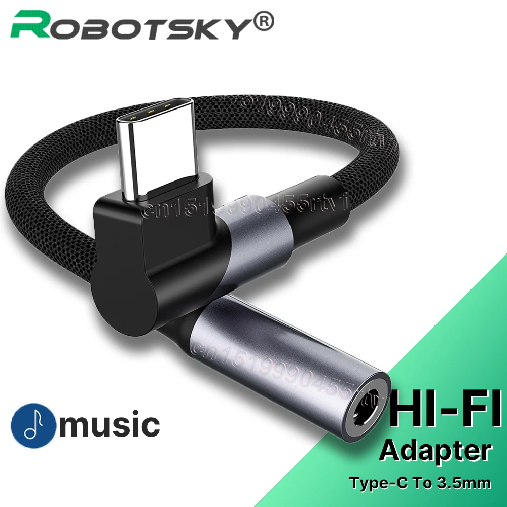 

Elbow Type C to 3.5mm Jack Audio Cable USB C Male to 3.5 Jack AUX Adapter For Samsung Galaxy S22 Huawei P50 Xiaomi 12 Converter