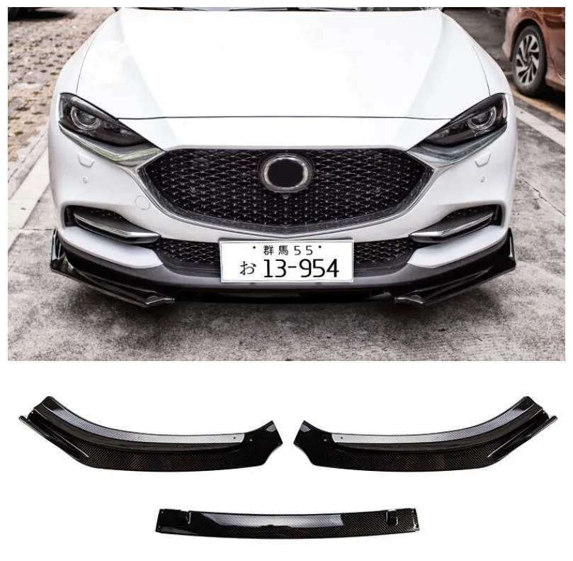 

For Mazda CX-4 2016 2017 2018 2019 2020 2021 2022 High Quality ABS Bright Black Front Bumper Lip Splitters Diffuser Spoiler
