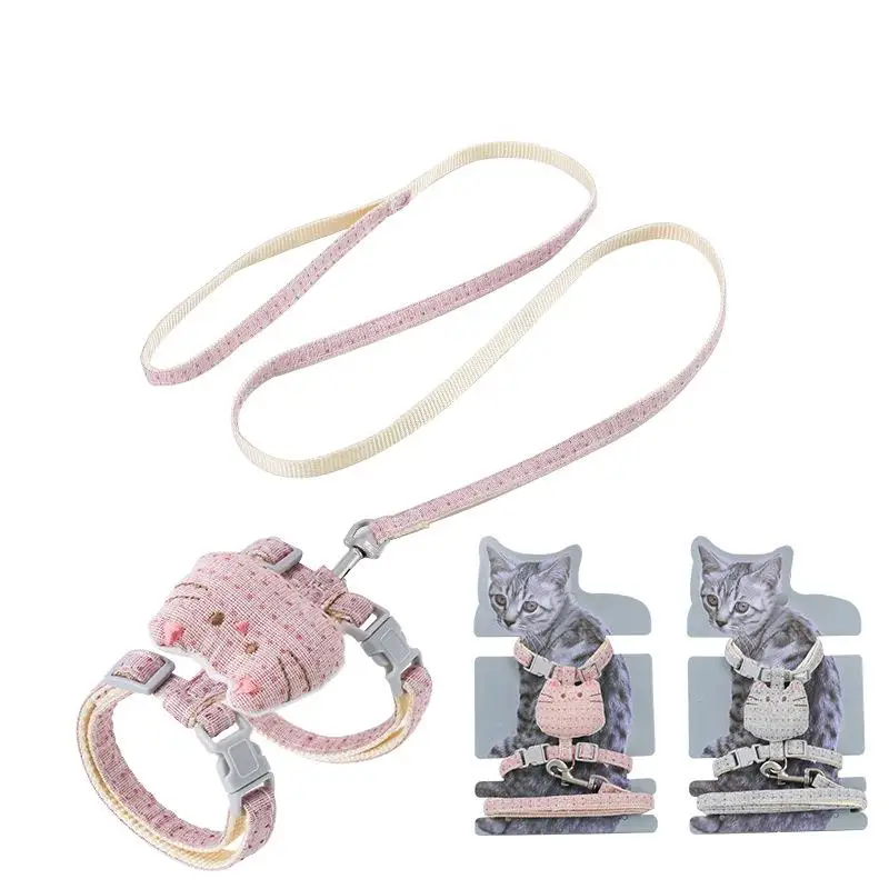 

New cat head type I-shaped cat traction rope anti break off adjustable cat traction rope walking cat rope Practical cat traction