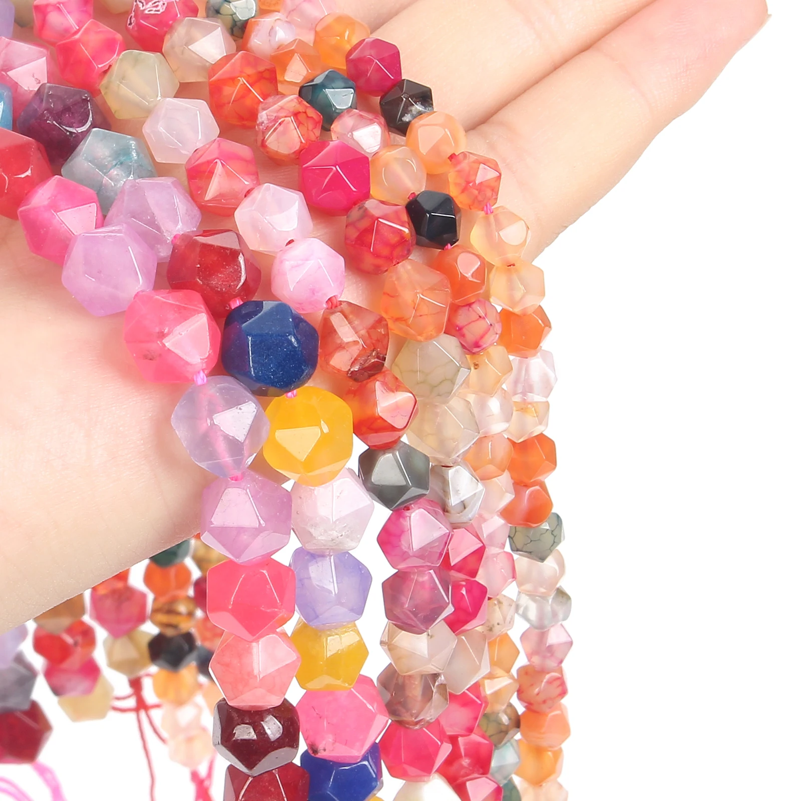 

Красочные Бусины из агата, Имитация натурального драгоценного камня для изготовления «сделай сам», шарм, браслет, ожерелье, ювелирные издел...