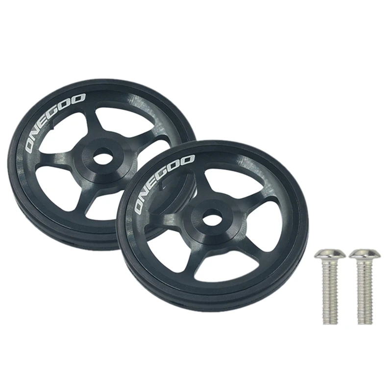 

2 Pair Bicycle Easywheel For Brompton Folding Bike Aluminum Alloy 22G/Pc Easy Wheels With Bolts Bicycle Parts,C