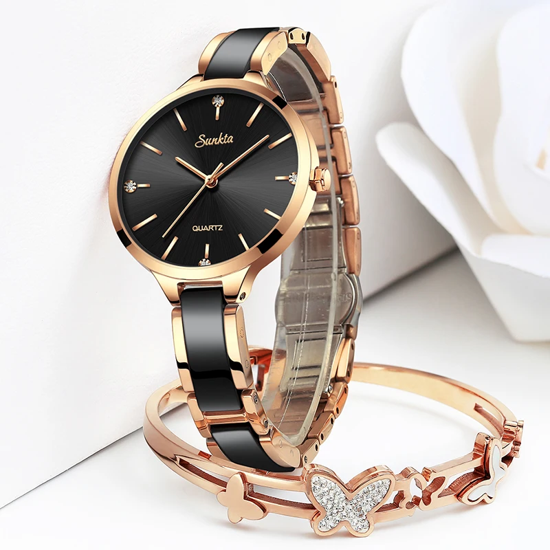 LIGE Top Brand Ladies Watch Luxury Diamond Dial Waterproof Ceramics Women Watches Fashion Quartz Women Wristwatch Montre Femmes