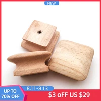 wooden drawer knobs cabinet pulls square natural wood furniture handles single hole dressing table closet door knob with screws