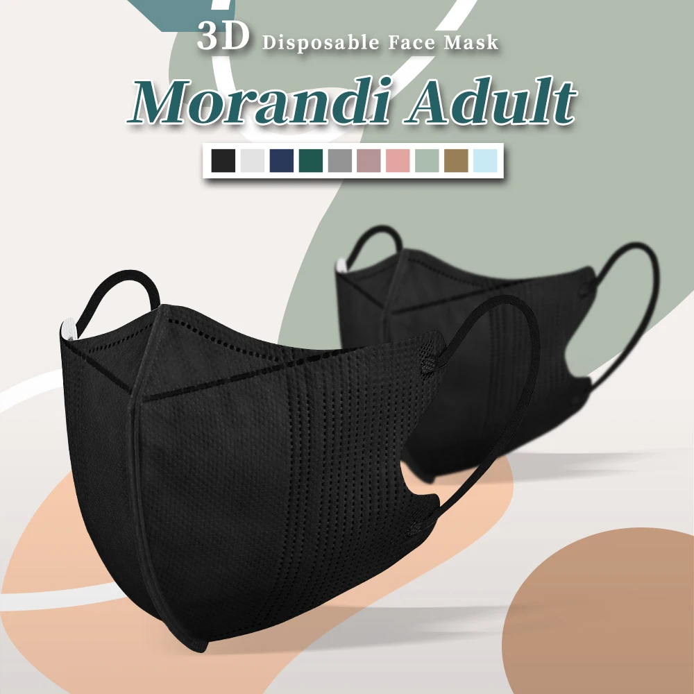 Маска KN95 Morandi color 3D черная маска FFP2 mascarillas fpp2 homologadas 4-слойная для лица cubrebocas kn95 ffpp2