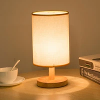 simple modern warm cloth art adornment lamp study bedside lamp solid wood bedroom creative birthday gift a night light