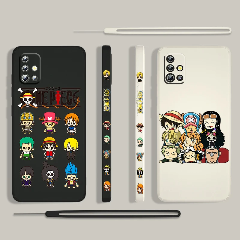 

Hot Anime One Piece Cute For Samsung Galaxy A73 A53 A33 A52 A32 A22 A71 A51 A21S A03S A50 5G Liquid Left Rope Phone Case Fundas