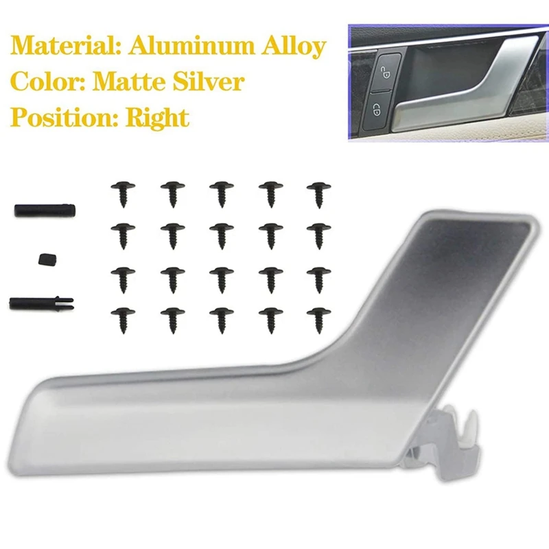 

Interior Door Handle Repair Kit Right for Mercedes-Benz X204 GLK W204 C-Class Aluminum Alloy Matte Silver 2047202663