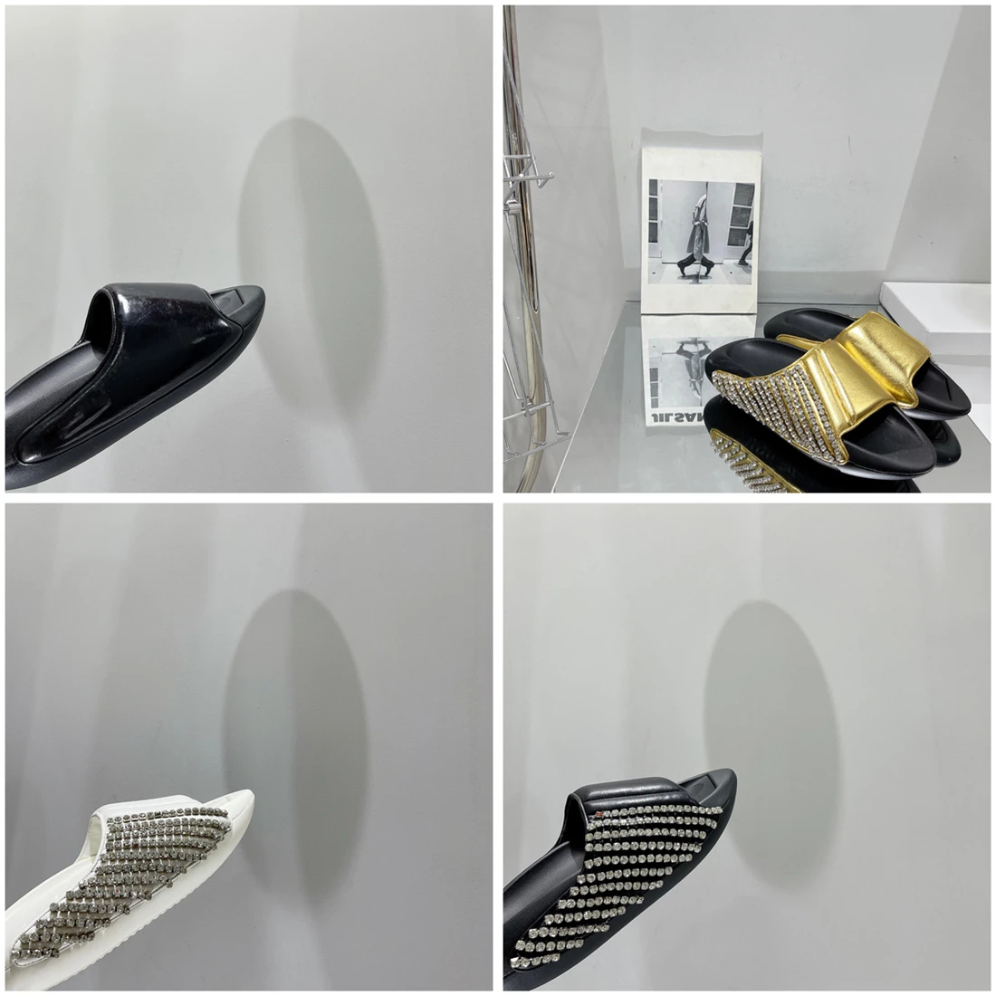 

Summer Women Quilted Leather Ridged Rubber Sole Slides Open Toe Curved Padded Platform Slippers Men Outdoor Causal Slip-on Shoes