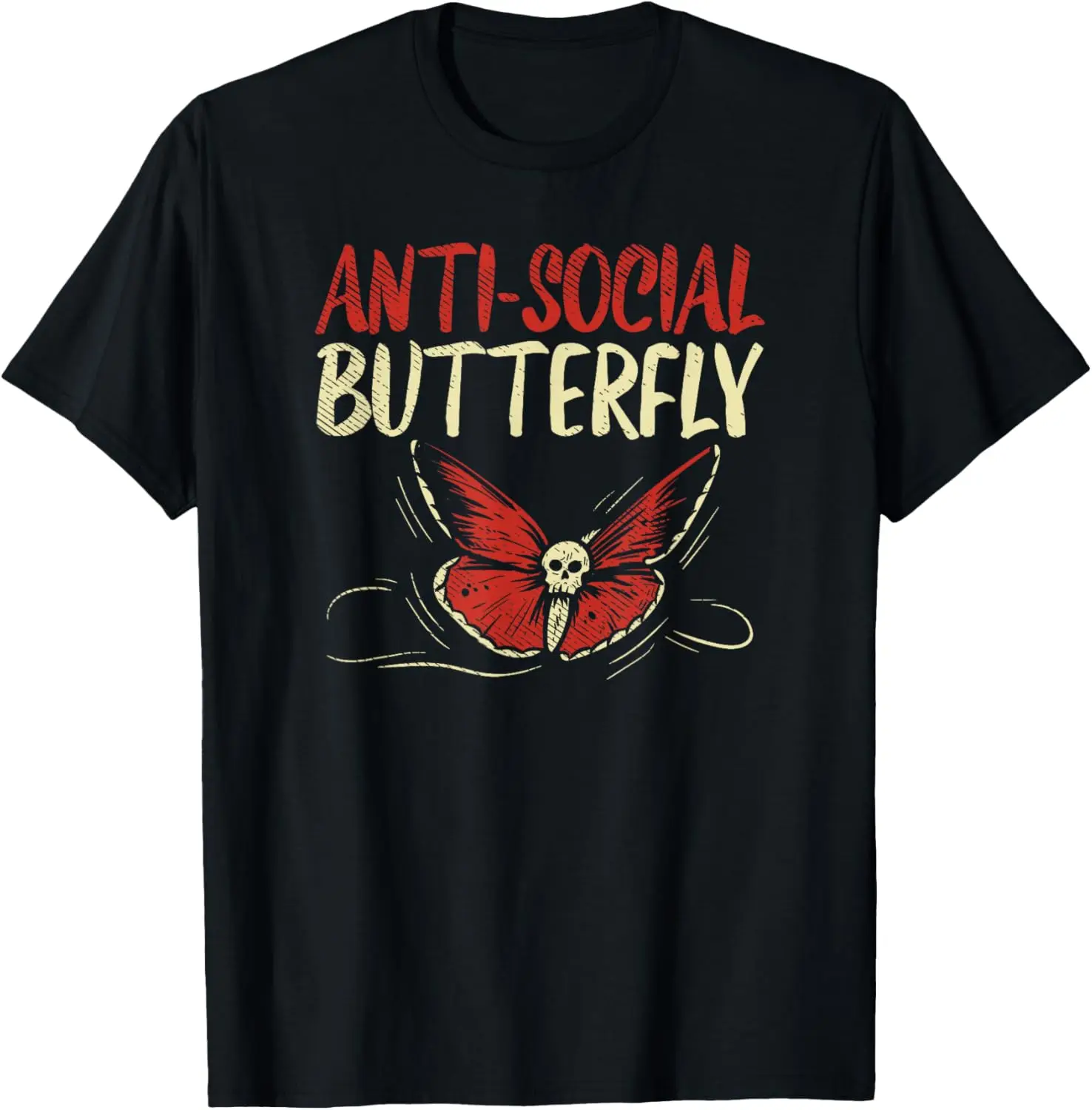 Футболка Anti Social Butterfly Goth Girl Gothic Solitude Introvert