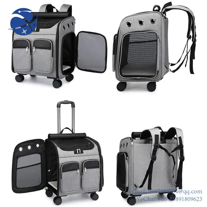 

Yun YiDog Car Seat Covers Pet Stroller Trolley on Wheels Backpack Carrier Cat Transport Suitcase Wheeled Travel Space Bag Cage