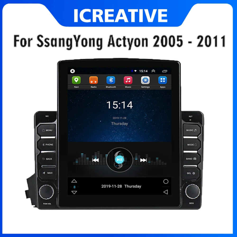 

Автомобильный мультимедийный плеер для SsangYong Actyon 2005-2011, 2 Din, экран 9,7 дюйма Tesla, 4G, Carplay, GPS-навигатор, Android, Авторадио