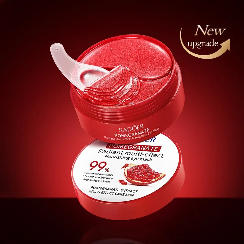 SADOER 60 шт. красная гранатовая коллагеновая маска для глаз укрепляющая против