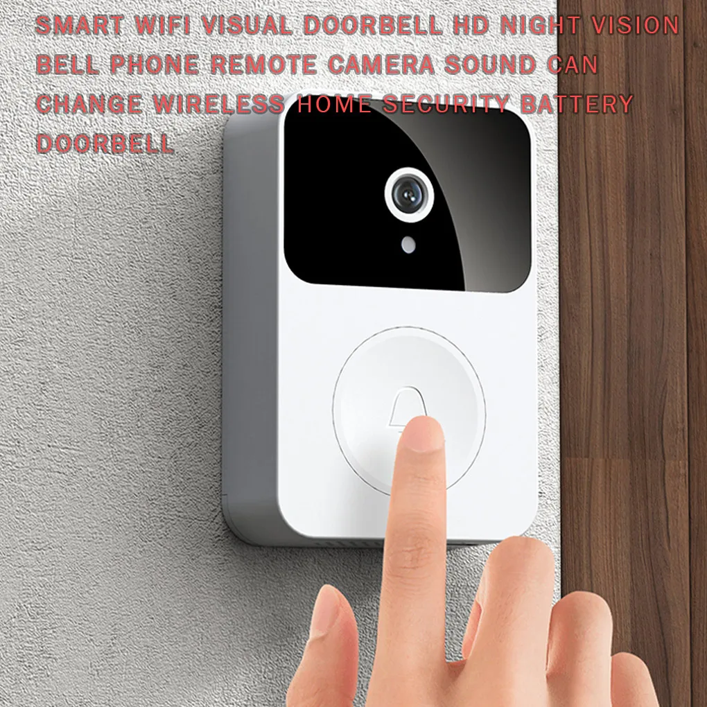 

Smart Video Doorbell Digital Wireless Door Bell Voice Change Night Vision Real-time Security Camera Built-in Battery