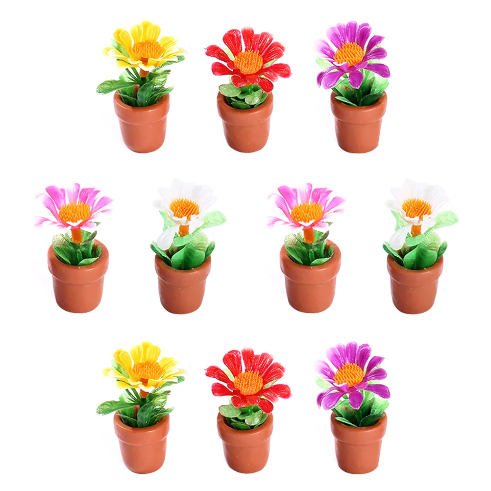 

Miniminiature Tiny Potted Bonsai Fake Plantflowerpot Succulents Faux House Decoration Model Furniture Flower Potssmall Garden