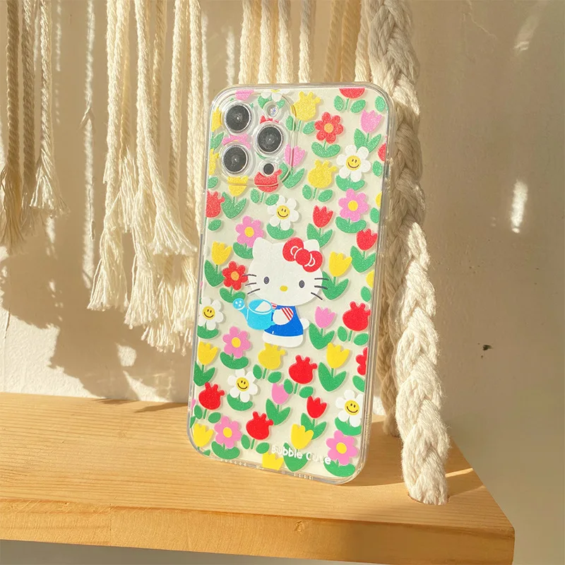 

Kawaii Sanrioed Hello Kitty милый мультфильм аниме прозрачная фотография для Iphone11/12/13 Pro Max Xr 7 8 Plus Игрушки для девочек