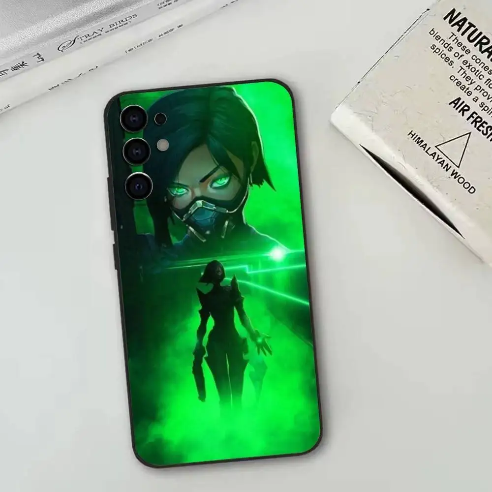 Фото Чехол для игрового телефона Jett, Reyna, Phoenix, Sage, Brimstone для Samsung S25, S24, S21, S22, S23, S30, Ultra, S20, Plus, FE, Lite, Note, 10, Black C №2