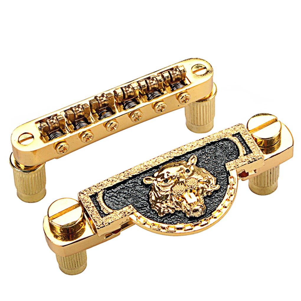 

Universal Guitar Metal Copper Bridge Tailpiece Set Professional Electronic Guitars Musical Instrument Accessory