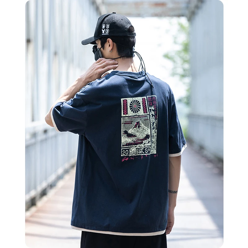 

Футболка мужская оверсайз с круглым вырезом, уличная одежда в стиле Харадзюку, Харадзюку, стиль унисекс, лето