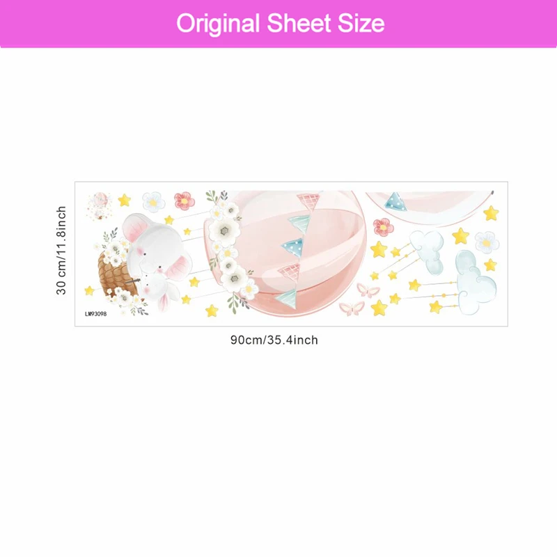 Наклейки на стену с изображением слона кролика воздушном шаре украшение для