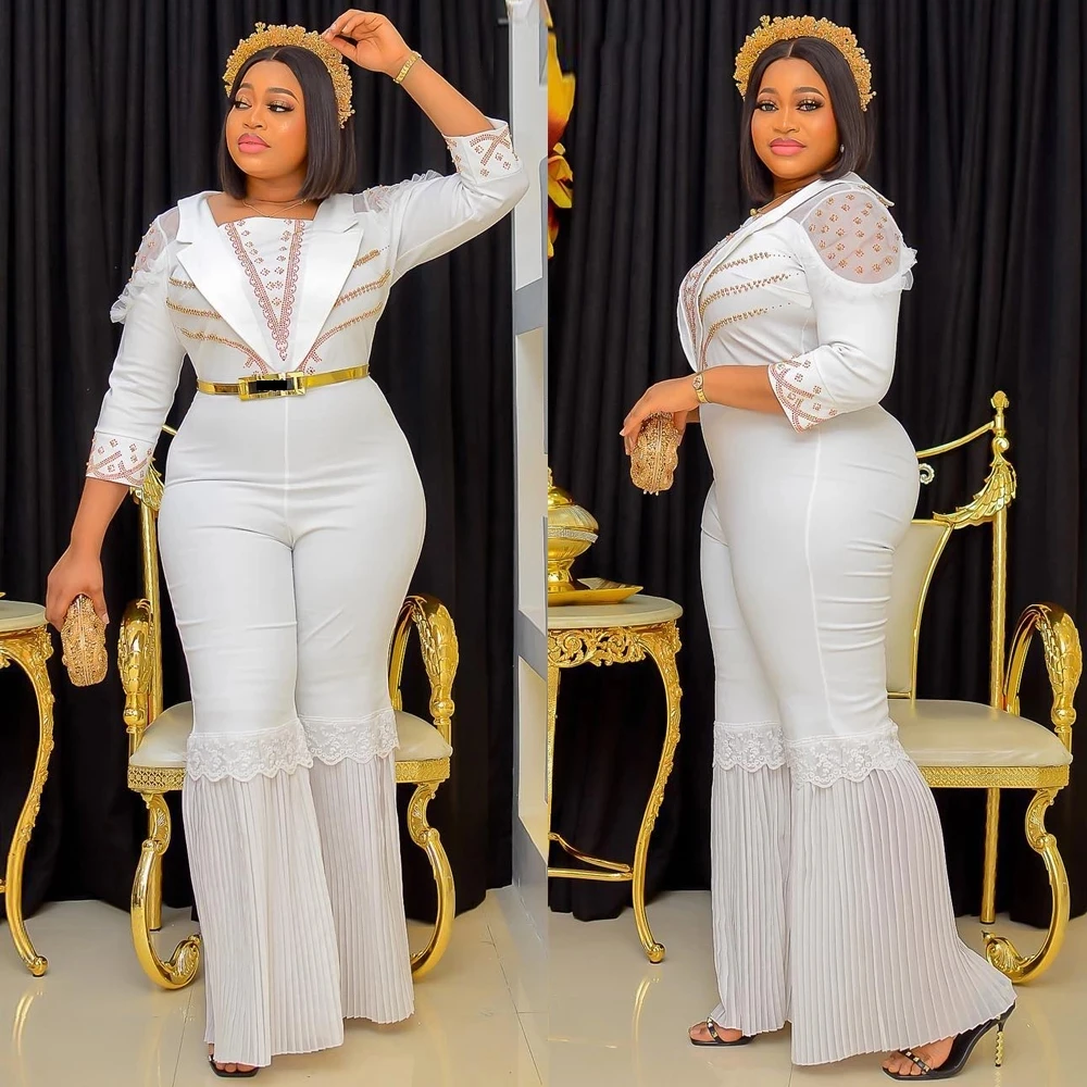 

Комбинезоны женские в африканском стиле, традиционная одежда из Дубая и Турции, с бусинами и стразами, для свадьбы и вечеринки, весна-осень