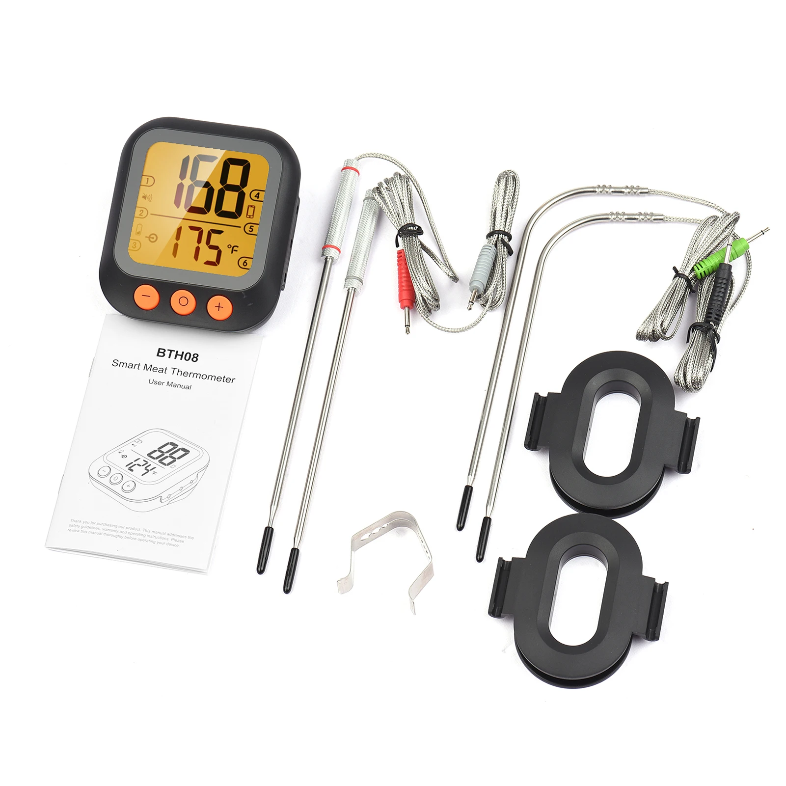 

Smart Meat Thermometer with 4 Probes Digital LCD Display 262ft BT Distance Temperature Smart Cooking Thermometers