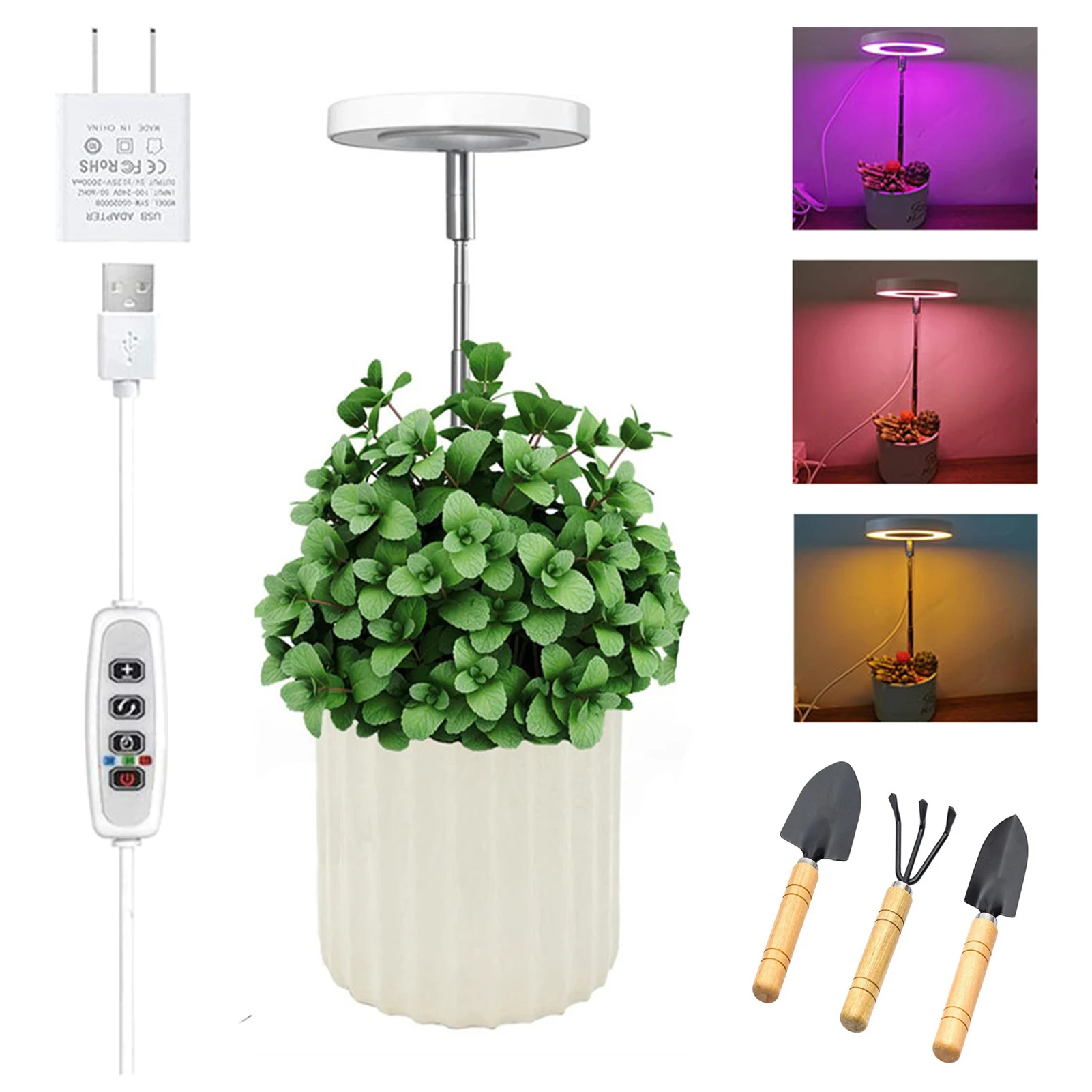 

Waterproof Grow Light For Indoor Plants Height Adjustable 3 6 12 Auto Timer