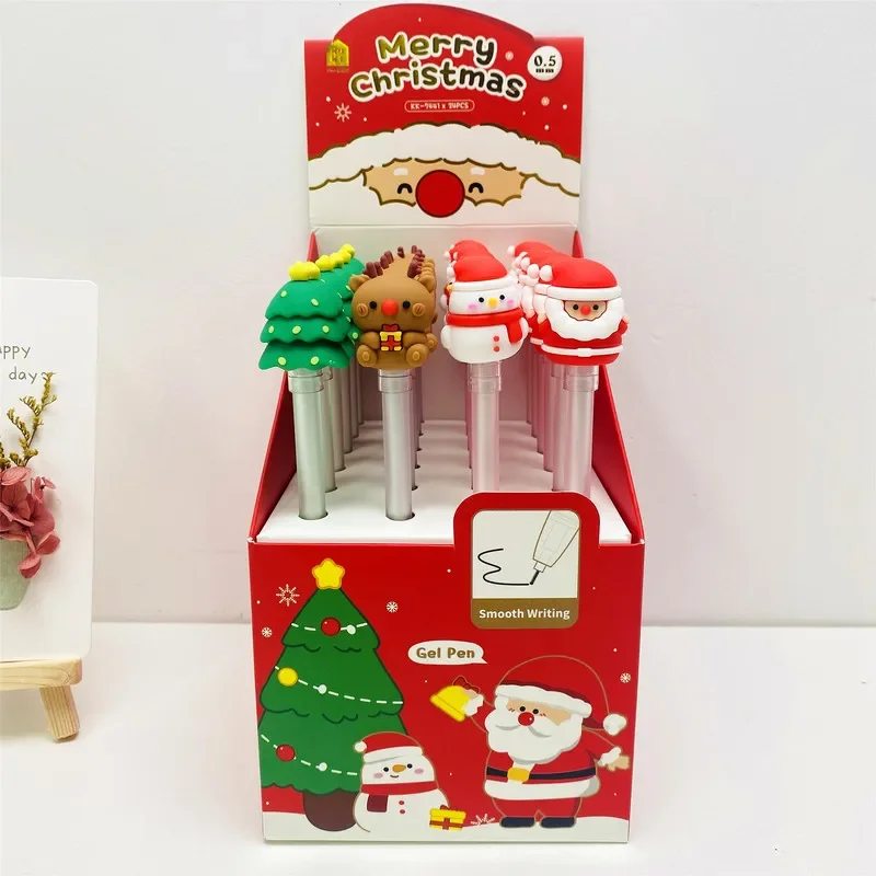 

Новинка, 24 шт., гелевая ручка в стиле мультфильма, Рождественская, Карнавальная, ночная, Студенческая, универсальная, черная, 0,5 мм, полная игла, тубус для канцелярских принадлежностей Store, оптовая продажа