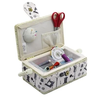 small sewing basket with sewing kit accessories for girls kids beginners storage box with removable tray sewing notions