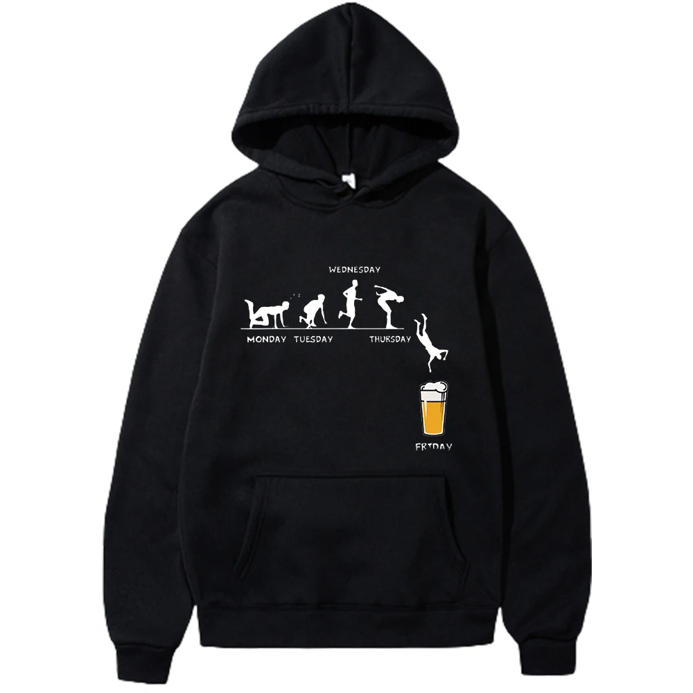 

Autumn and Winter Fashion Outdoor Street Leisure Sports Beer Print Adult Large Sweater Men's Street Hoodie