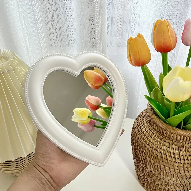 

Ins Wind Net Red Love Makeup Mirror Heart Hanging Desktop Wall Hanging Decorative Mirror Girl Heart Student Dormitory Mirror