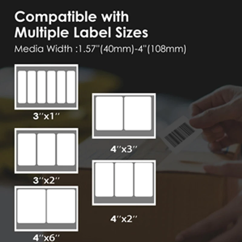 Настольный Термопринтер для этикеток GOOJPRT 110 мм упаковки 4x6 180 мм/секция USB Bluetooth
