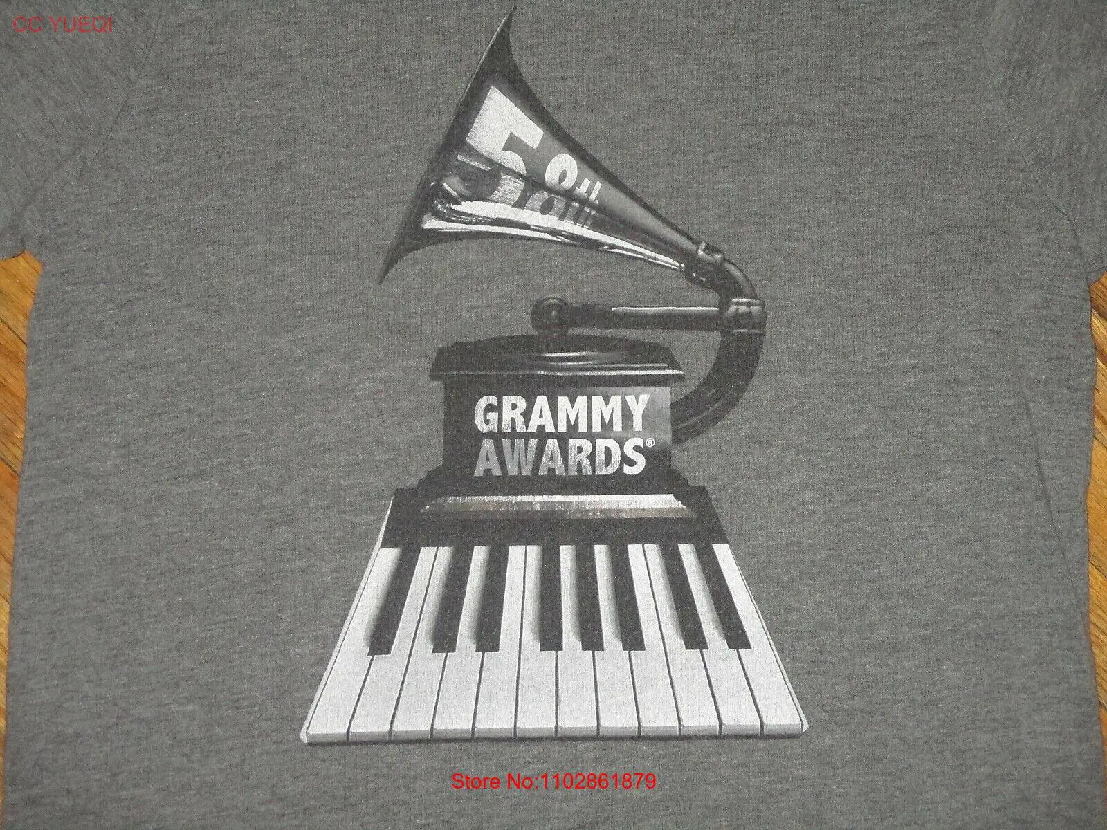 ФУТБОЛКА GRAMMY AWARDS Victrola Piano Music Business TriBlend Grey для взрослых МАЛЕНЬКАЯ