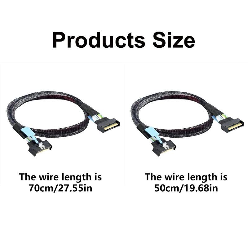 Высокоскоростной тонкий серверный кабель MCIO 8i 74P до 2xSFF 8654 4I MCI0 Male to SFF Targets Cable 50/70