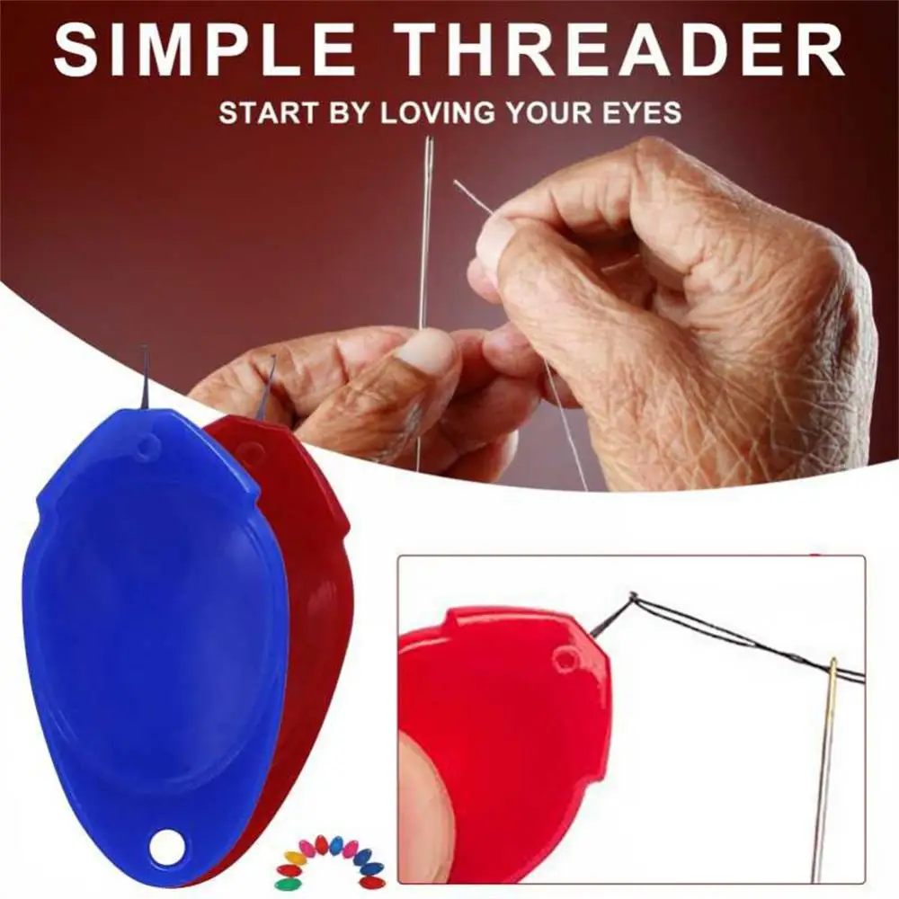 

10PCS Simple Needle Threader Portable Needlework Accessory Easy Plastic Needle Threader Stitch Inserter Tool For Elderly Sewing