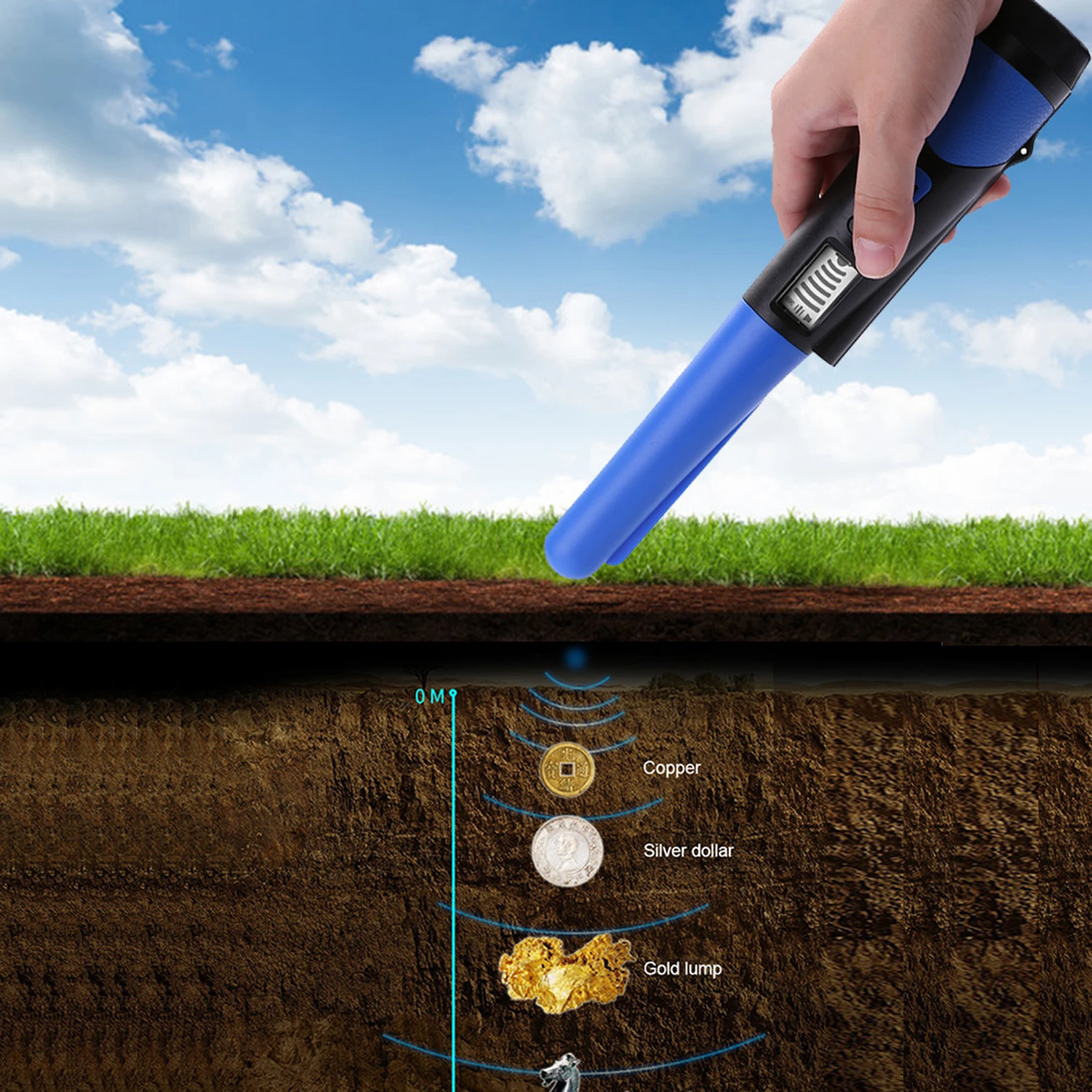 Pro Pinpointing Pointer Metal Detector GP-pointer Gold Target Static Alarm with Bracelet New |