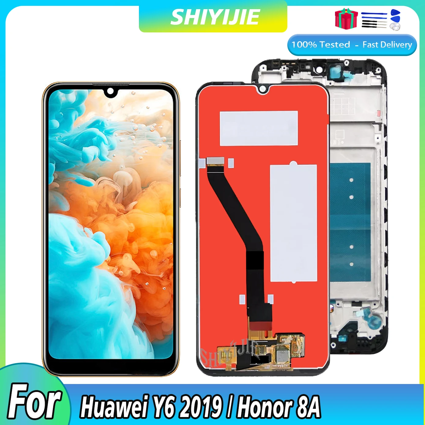 

6.09 " LCD Display For Honor 8A Display Touch Screen JAT-L09 L41 LX1 For Huawei Y6 2019 JAT-L29 LCD With Frame Digitizer
