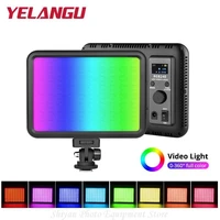 yelangu rgb 2500 8500k video light 12w rechargeable led camera light full color 12 common light effects cri97 video light panel