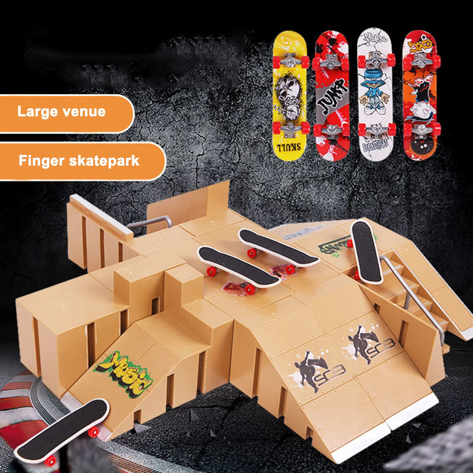 

Mini Finger Skateboard Skate Park Set Kids Skate Ramp Track Educational Toys for Technical Practice Kids Toys