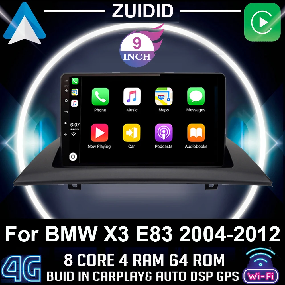 

ZUIDID 9 inch Android 10 4GB 2din Radio DVD Car Multimedia video Player For BMW X3 E83 2004 2005 2007-2012 Navigation GPS 2 din